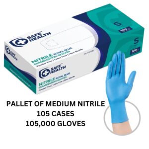 Care Supply Hub  Pallet of Medium Nitrile Gloves - 105 cases