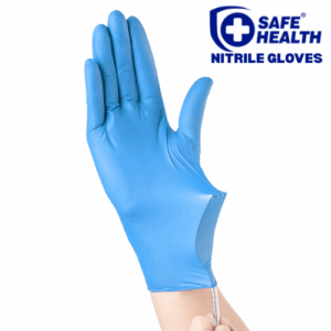 SafeHealth Blue Nitrile Powder Free Gloves 1 Case (10 boxes of 100 gloves)